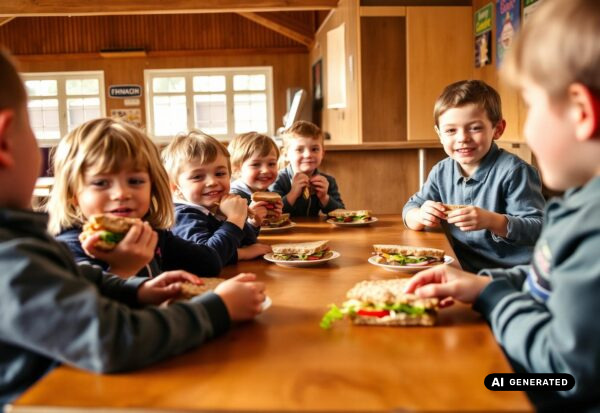 Schulklasse Das gesunde Pausenbrot
